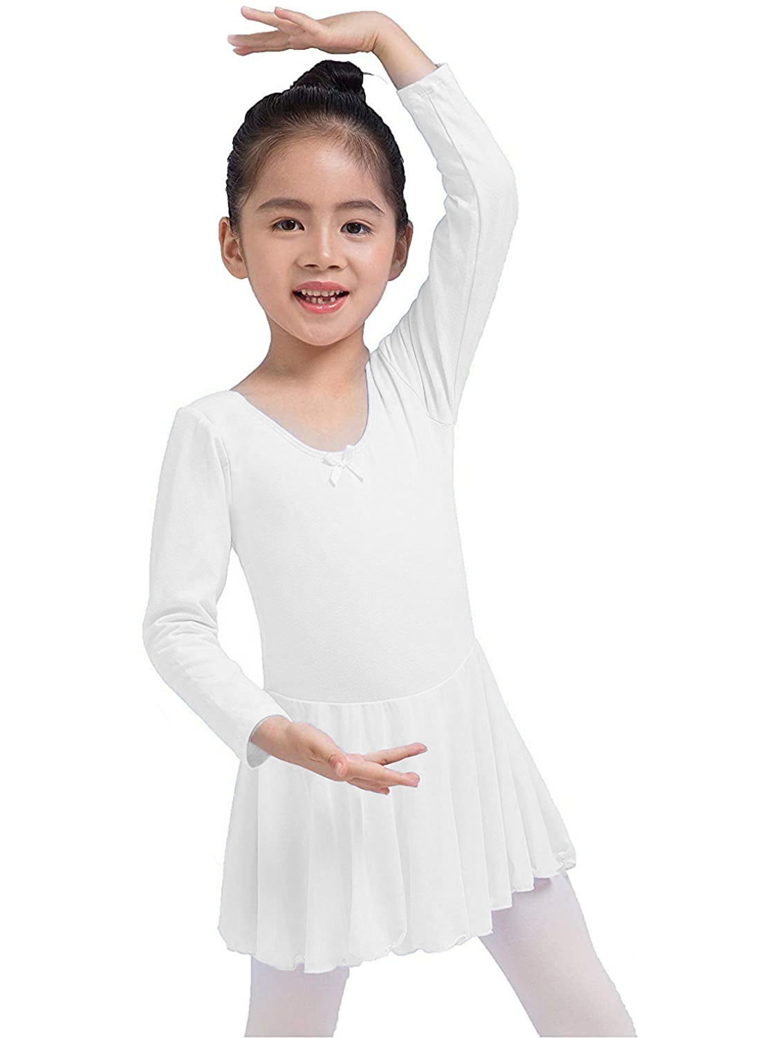 Dancina Girls Long Sleeve Skirted Ballet Leotard Dress