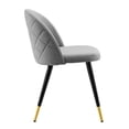 thumbnail image 4 of Maklaine 18" Fabric & Metal Dining Chairs in Black/Light Gray (Set of 2), 4 of 8
