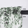thumbnail image 2 of Green Eucalyptus Leaf Semi Sheer Valance Curtains, Farmhouse Vintage Watercolor Eucalyptus Leaves Voile Valances Curtain Rod Pocket Small Window Treatment for Kitchen Bathroom Cafe 54"x18", 2 of 9