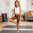 thumbnail image 6 of Babcutegg Girls Summer Fashion Cross Waist Athletic Shorts – Kids 4-14 Years Old, Casual Solid Color Sport Biker Shorts Brown Size 10, 6 of 9