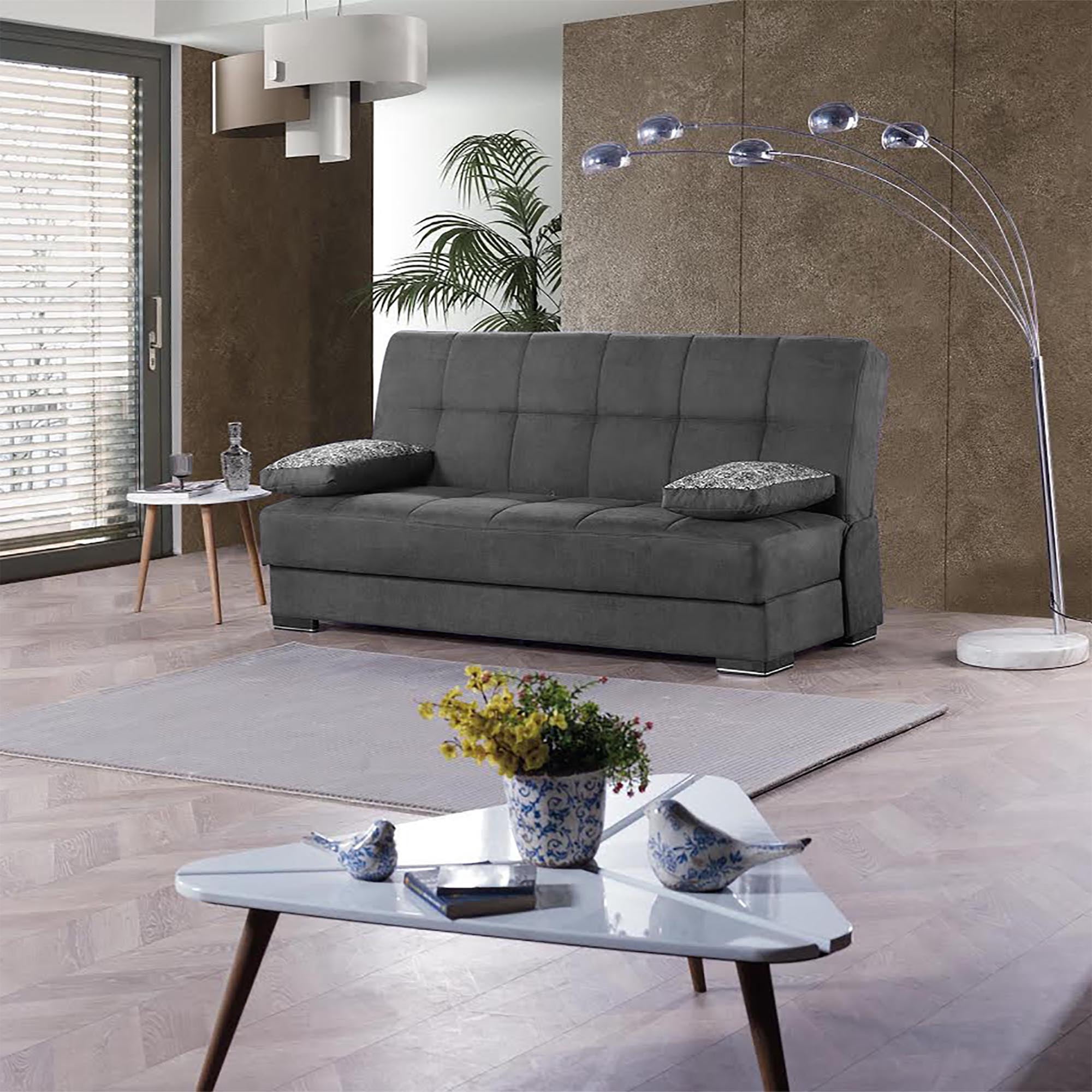 Ottomanson Loft Sofa Bed with Storage 75", Gray Chenille