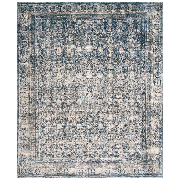 SAFAVIEH Vintage Oushak Zenji Abstract Area Rug, Navy/Ivory, 8' x 10'