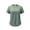 Green, variant on Women's Fine Stripe Short Sleeve Shirt, Back Split Keyhole Single Pearl Button Relaxed Fit Casual Tee, S-2XL, Green