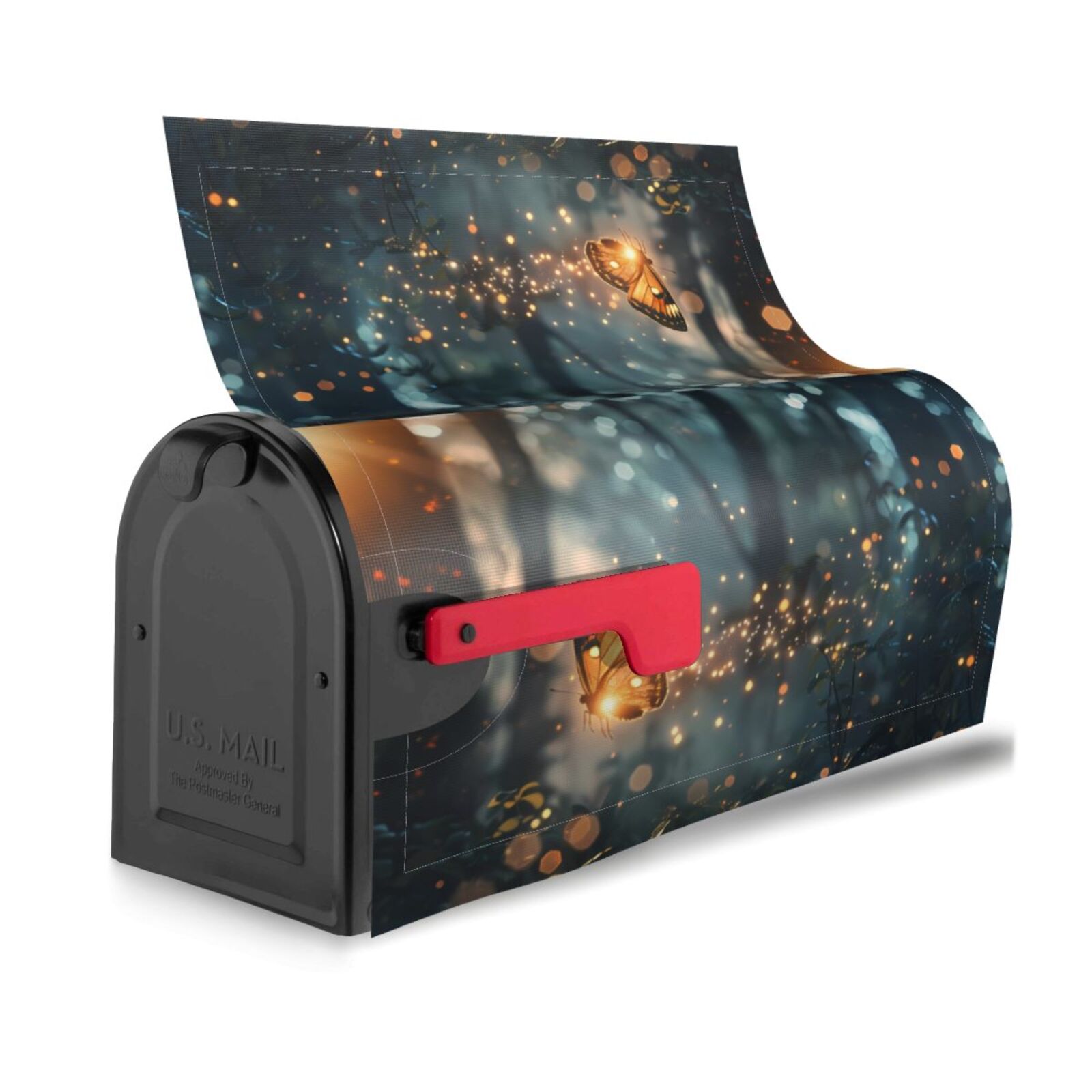 Logiee Magical Butterfly In Forest Print Post Letter Box Wrap Decor, Mailbox Cover Suitable for Standard Mailbox and Large Size Mailbox,Outdoor Yard Decoration-25.5x21 in