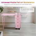 thumbnail image 2 of Byootique Nail Desk Mobile Station Rolling Makeup Manicure Table Nail Artist, 2 of 9