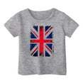 thumbnail image 3 of Hiijoy Little Boys T-Shirt British Flag Printed Short Sleeve T Shirt, Grey, 3 of 3