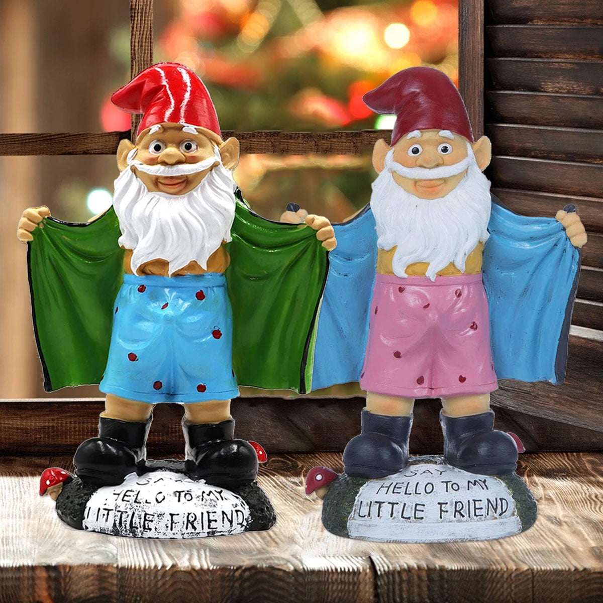 Resin Gnome Statue Undress Gnome Garden Sculpture Funny Weather