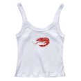 thumbnail image 4 of Women's Tanks Lightweight Ribbed Print Vest for Everyday Wear Orange S, 4 of 5