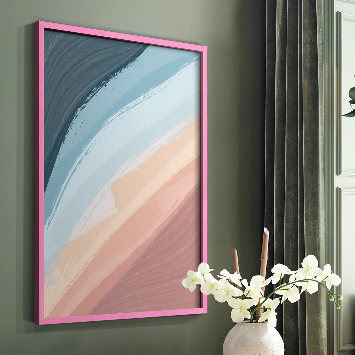 Waters Rolling Framed Print in Pink Solid Wood 8 x 10 Framed Print