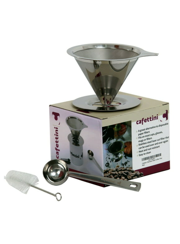 Stainless Steel Coffee Filter Dripper Pour Over reusable Paperless Cone Brew