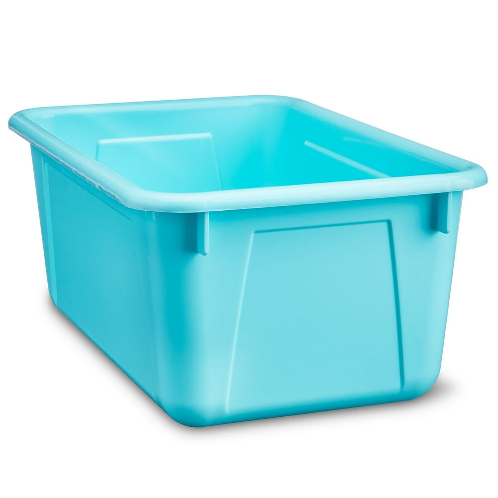 Pen+Gear Plastic Small Cubby Bin, Kids' Craft Organizer, Bleached Teal, 5Pack
