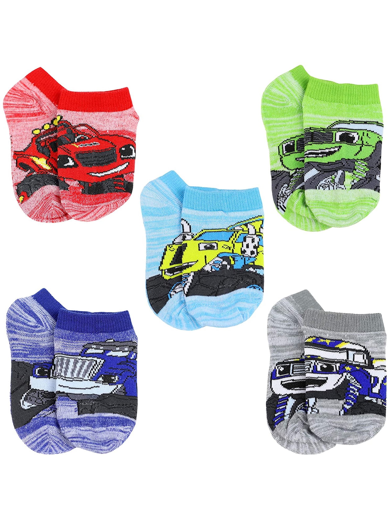 Blaze and the Monster Machines Boys Toddler 5 Pack No Show Socks
