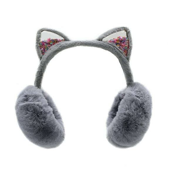 TELOLY Fluffy Ear Muff Women Plush Foldable Earmuffs Kids Winter Earmuffs Girls Boys Cold Weather Ear Warmer