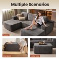 thumbnail image 5 of Ovios Oversized Ottoman Footrest for Sofa Large Corduroy Pouf Ottoman Coffee Table Rectangle Floor Bench Extra Seating for Living Room, No Assembly, Gray, 5 of 8