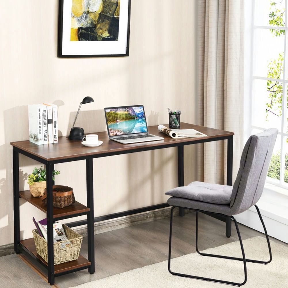 Demi Bonn 5" Computer Desk Office Study Table Workstation Home with Adjustable Shelf, Coffee