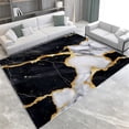 thumbnail image 3 of Area Rug for Living Room 7x8 ft Black Marble Gold Texture Machine Washable Non-Slip Rugs, Soft Accent Rugs, Lightweight Carpet, Foldable Easy Care, Stylish Indoor Area Rug, 3 of 7