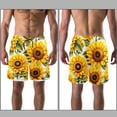 thumbnail image 3 of luoweisi Men's Beach Shorts Quick Dry Swim Trunks with Mesh Lining Sunflower L, 3 of 5