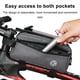 thumbnail image 5 of Bolsa de cuadro de tubo superior de bicicleta para teléfono celular de hasta 6" | Bolsa de poliéster impermeable con pantalla táctil de TPU sensible | Instalación rápida de correa, protector solar,, 5 of 6