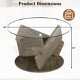 thumbnail image 3 of Costway Table Basse Ronde en Verre 32 Pouces Table Centrale Moderne avec Dessus en Verre Trempé Clair, 3 of 10