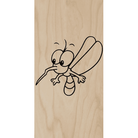 Mosquito w/ Bent Beak Black Outline - Plywood Wood Print Poster Wall (Best Plywood For Boats)
