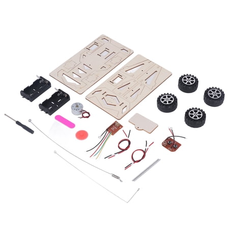 NFTIGB DIY Car Model Kits Electric Motor Remote Control Car Wooden STEM Building Toys Educational Science Teens Gifts, 9.45 inches / 24 cm