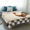 thumbnail image 4 of Vintage Rooster Blanket Soft Cozy Warm Throw Blanket for Couch, Plush Fuzzy Flannel Fleece Blankets for Sofa, Watercolor Pastoral Animals Buffalo Bed Blankets Lightweight Gifts for Women, 50"x60", 4 of 9