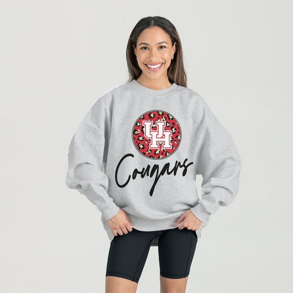 Women's Gameday Couture Ash Houston Cougars Premium Fleece Pullover Sweatshirt