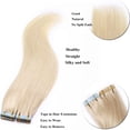 thumbnail image 3 of SEGO 20pcs Human Hair Extensions Tape in Balayage Chocolate Brown Natural Hair Extensions Tape in Real Hair Straight 12-24 inch, 3 of 8