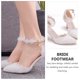 thumbnail image 5 of 1 par de zapatos de boda sexy zapatos puntiagudos de punta de encaje sandalias de tacón alto (blanco), 5 of 6