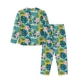 thumbnail image 2 of Goofa Tropical Floral Printed Women’s 2 Piece Pajama Set Super,Pajamas Women's Long Sleeve Sleepwear Soft Button Down Loungewear Pjs Lounge Set Nightwear-XX-Large, 2 of 9