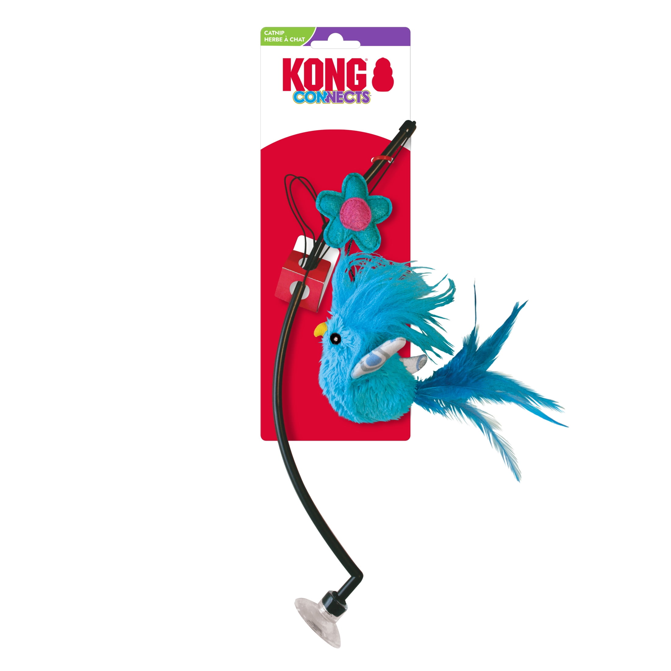 KONG® Connects™ Window Teaser Dangling Cat Toy, Blue Bird, with Premium North American Catnip