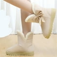 thumbnail image 2 of JSLEAP Women's Plush Snow Boots Bow Warm Short Boots, 2 of 4