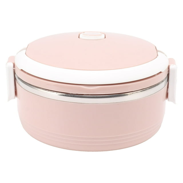 Lonchera térmica de acero inoxidable de una sola capa, portátil, con aislamiento y hebilla de seguridad, para niños y adultos, color rosa