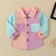 thumbnail image 5 of Gibobby blusas aesthetic Chaqueta de abrigo de color patchwork de manga larga para niños y niñas, camisetas para niños （Morado， 2-3 Años), 5 of 5