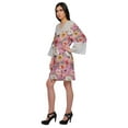 thumbnail image 4 of Moomaya Printed Cotton Venice Lace Bridesmaid Robe Short Robes For Women, 4 of 6