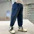 thumbnail image 2 of oqasdz Boys Pants Casual Outdoor Sports Slim Fit Jeans with Pockets Comfortable Long Spring Fall Trousers Size 4 Y-5 Y, 2 of 7