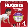 thumbnail image 1 of Huggies Little Movers HuggFit 360° Baby Diapers with 360° Waistband, Giga, Size 3-7, Count 76-44, 1 of 7