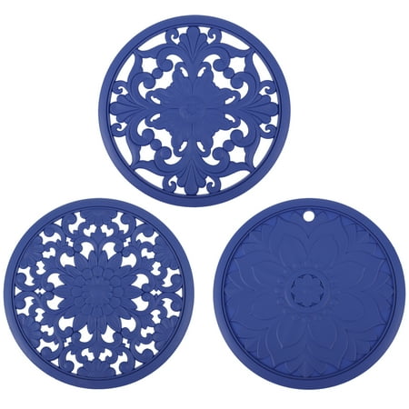

3pcs Hollow Flower Heat Insulated Pads Hollow Out Creative Coasters Plate Pads