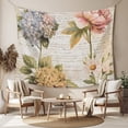 thumbnail image 2 of Vintage Hydrangea Floral Large Tapestry for Bedroom Wall Hanging Tapestry, Spring Botanical Flowers Ceiling Backdrop Tapestries Poster Blanket Wall Decor for Teens Room Living Room Dorm 100" x 59", 2 of 8