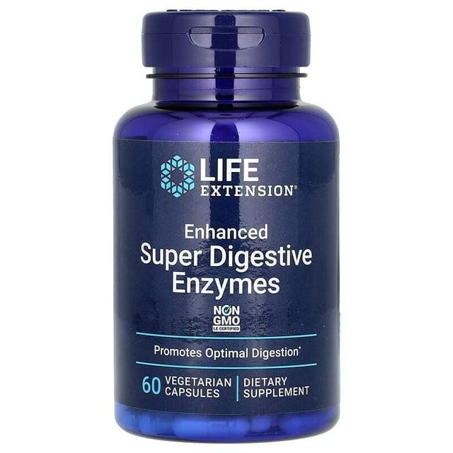 Life Extension | Enzimas superdigestivas mejoradas , 60 Cápsulas, Suplemento para el Apoyo Digestivo