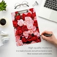 thumbnail image 2 of FMSHPON Red Pink Rose Flowers Clipboard Hardboard Wood Nursing Clip Board and Pull for Standard A4 Letter 13x9 inches, 2 of 2