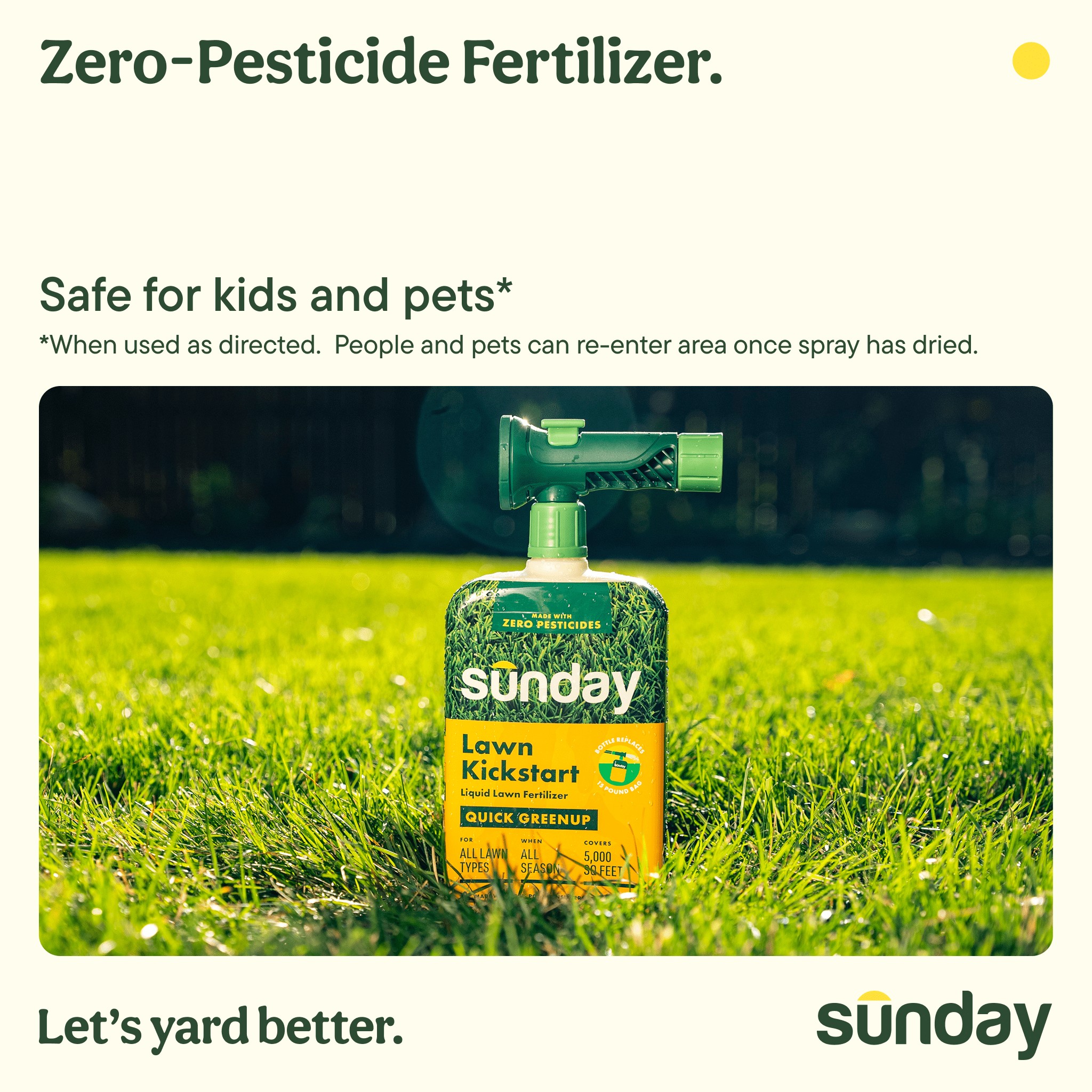 Sunday Lawn Kickstart Ready-to-spray Liquid Lawn Fertilizer 42.3 oz, (22-0-2), 5000 sq. ft.