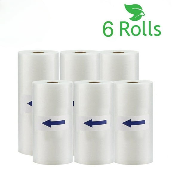 6 Rolls 8x50 11x50 Food Saver Vacuum Sealer Bags 4Mil Embossed FoodSaver Storage, BPA-Free Plastic