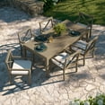 thumbnail image 5 of Modway Northlake 7-Piece Outdoor Patio Teak Wood Dining Set in Weathered Gray White, 5 of 8