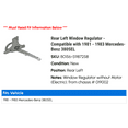 thumbnail image 2 of Rear Left Window Regulator - Compatible with 1981 - 1983 Mercedes-Benz 380SEL 1982, 2 of 2