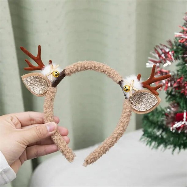 par de sombreros navideños, accesorios luminosos de moda con forma de cuerno de ciervo, horquilla con iluminación constante, diadema, regalos de navidad