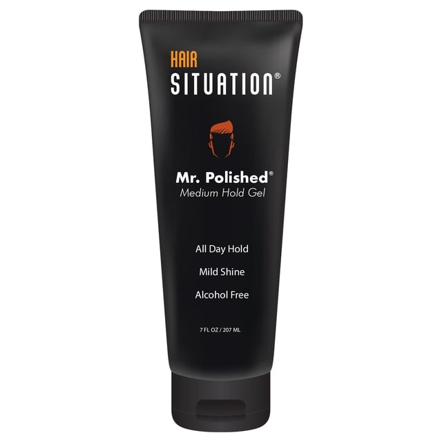Gel para peinar el cabello Mr. Polished: fijación media, sin alcohol, antihumedad, antiencrespamiento, sin escamas y con un brillo natural, elaborado para todo tipo de cabello. Infundido con vitaminas