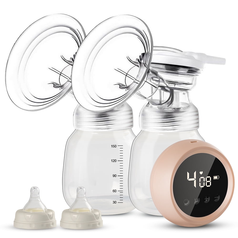 Rechargable Single & Double Backflow Protector Portable Pain-Free Breastmilk Pump 5 Modes & 9 Levels LED Smart Frequency Breast Pump Electric Breast Pump 