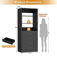 thumbnail image 4 of Homieasy 21.3 Inch Freestanding Closet System with 4 Wood Drawers and 3 Shelves for Walk-in Closet, Bedroom, Black, 4 of 9
