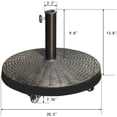 thumbnail image 2 of COBANA Patio Umbrella Base with Wheels, Heavy-duty Round Resin Umbrella Stand Weights, 52lbs, Bronze, 2 of 7
